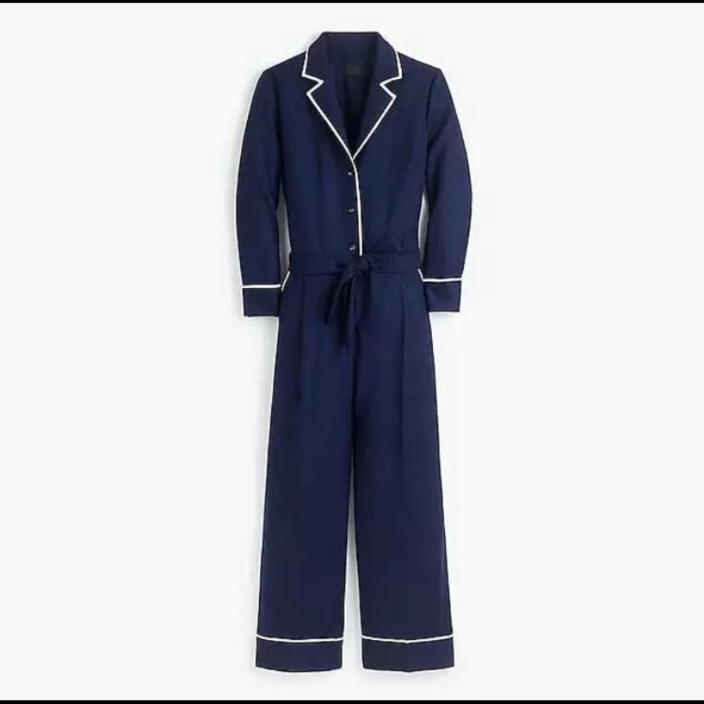 J. Crew Collection Tipped Wool Flannel Jumpsuit